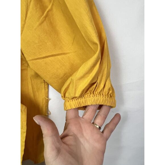 Billabong Women's Size Medium Gold Elbow Sleeve Crop Top - Picture 6 of 10